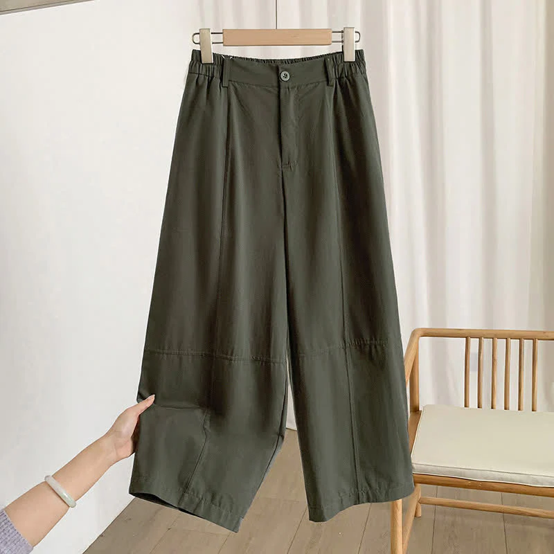 Buddha Stones Pantaloni harem da donna estivi casual con bottoni e tasche. - Image 2