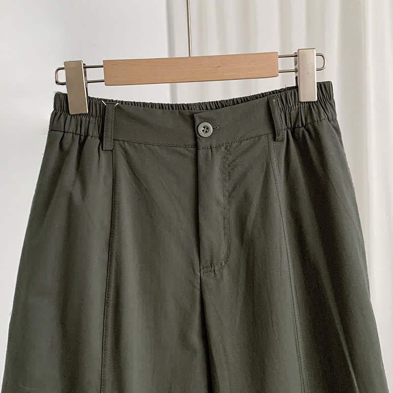Buddha Stones Pantaloni harem da donna estivi casual con bottoni e tasche. - Image 3