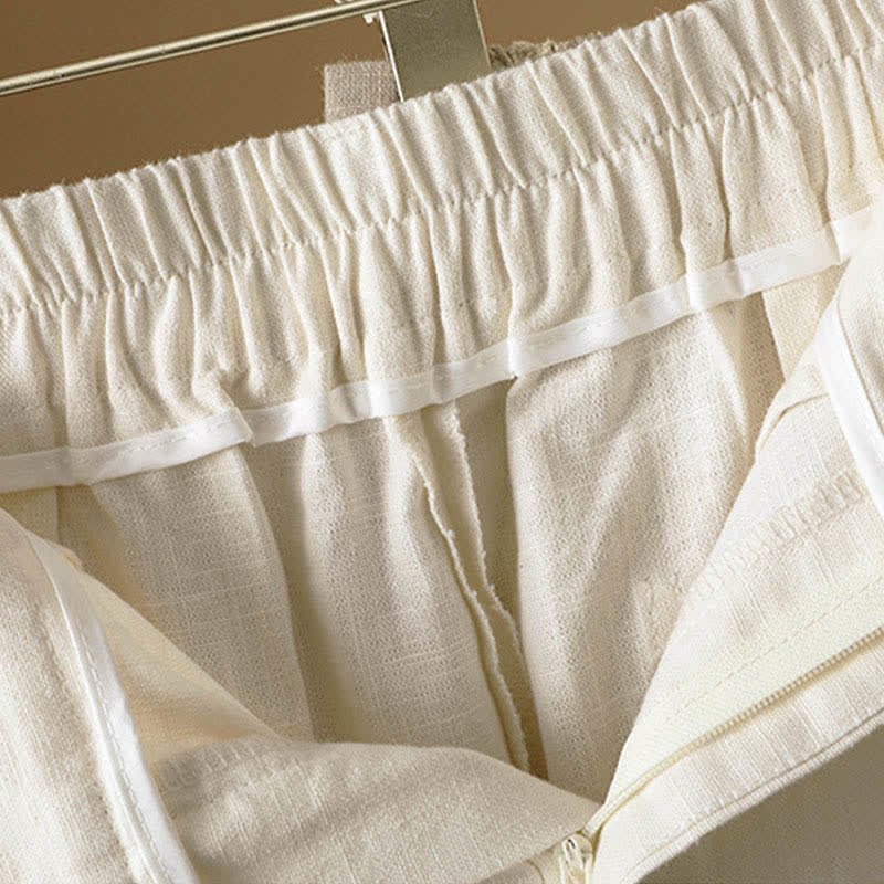 Buddha Stones Pantaloni harem da donna estivi minimalisti, tinta unita, con bottoni e tasche. - Image 16