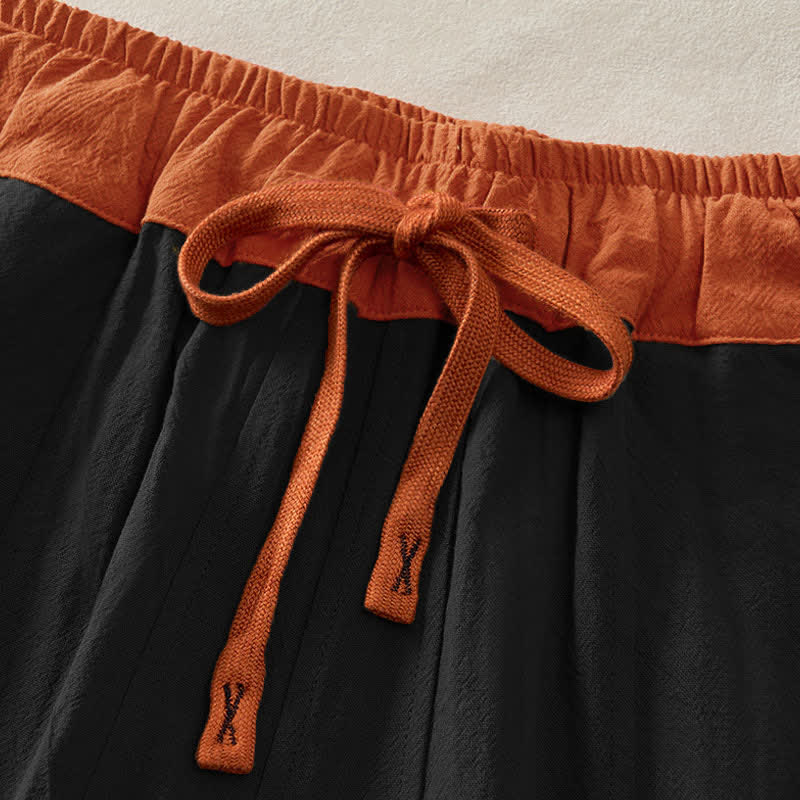 Buddha Stones Pantaloni harem da donna primaverili casual con coulisse in tinta unita, in cotone, con tasche. - Image 8