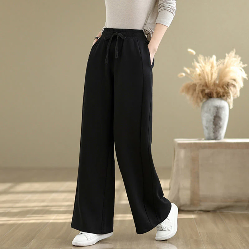Buddha Stones Pantaloni larghi da donna in cotone casual con tasche - Image 16