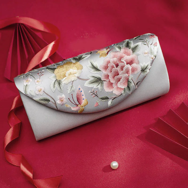 Buddha Stones Peonia Tulipano Su Ricamo Borsa da sposa Borsa a tracolla - Image 13