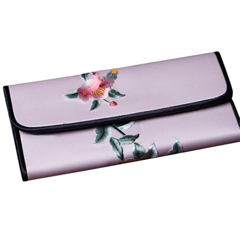 Buddha Stones Peony Su Ricamo Viaggio Shopping Borsa Lunga Borsa a Mano - Image 10