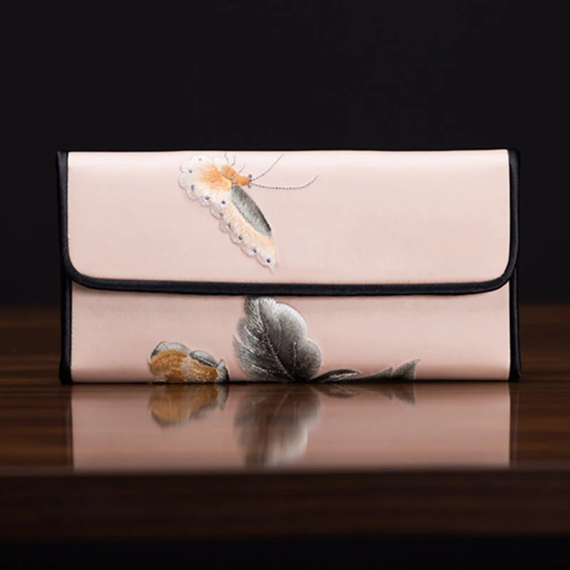 Buddha Stones Peony Flower Su Ricamo Viaggio Shopping Borsa Lunga Borsa a Mano - Image 5