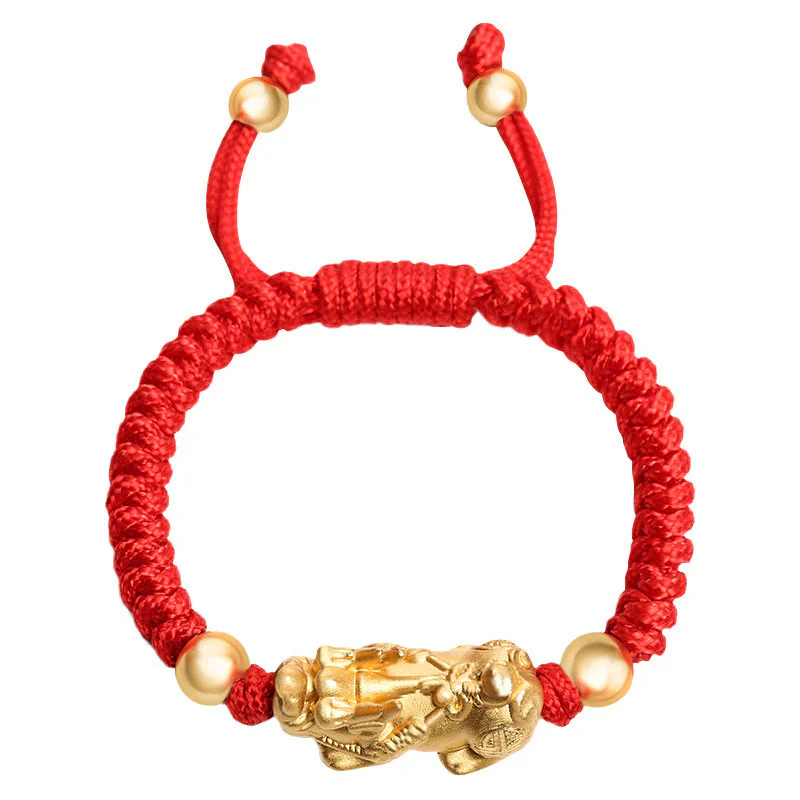 Buddha Stones per bambini in argento sterling 999 PiXiu Wealth King Kong Knot String Braided Kids - Image 10