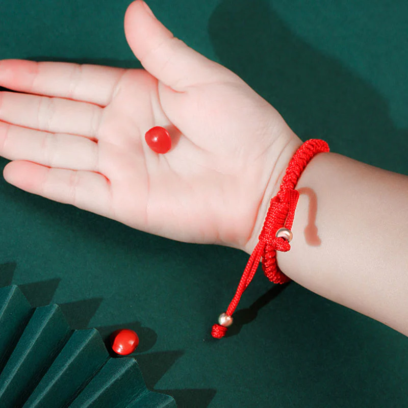 Buddha Stones per bambini in argento sterling 999 PiXiu Wealth King Kong Knot String Braided Kids - Image 14