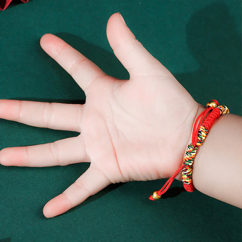 Buddha Stones per bambini in argento sterling 999 PiXiu Wealth King Kong Knot String Braided Kids - Image 4