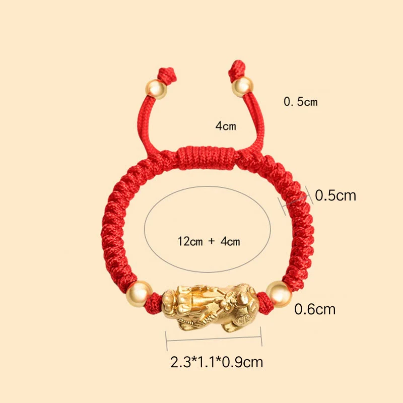 Buddha Stones per bambini in argento sterling 999 PiXiu Wealth King Kong Knot String Braided Kids - Image 9
