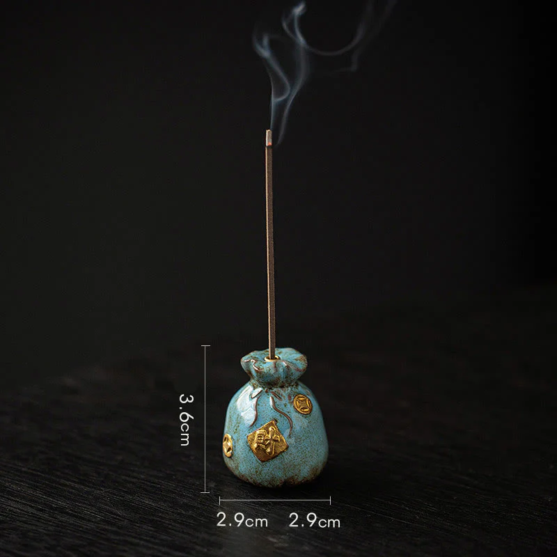 Buddha Stones Piccola ciotola del tesoro Sacchetto fortunato Vassoio Bagua Bastoncino di ceramica curativo Bruciatore di incenso Decorazione - Image 28