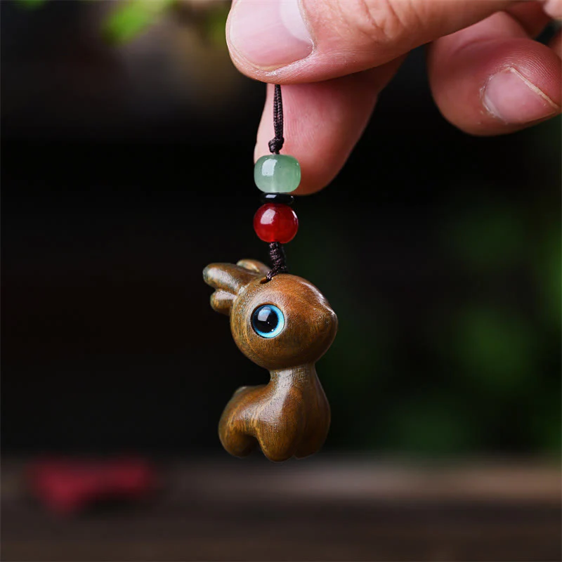 Buddha Stones Piccola foglia Sandalo rosso Legno di ebano Sandalo Sandalo verde Mini gatto fortunato Cervo Telefono lenitivo Decorazione appesa - Image 28