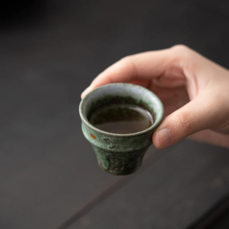 Buddha Stones Piccola tazza da tè in ceramica in stile vintage Tazza da tè Kung Fu 50 ml - Image 8