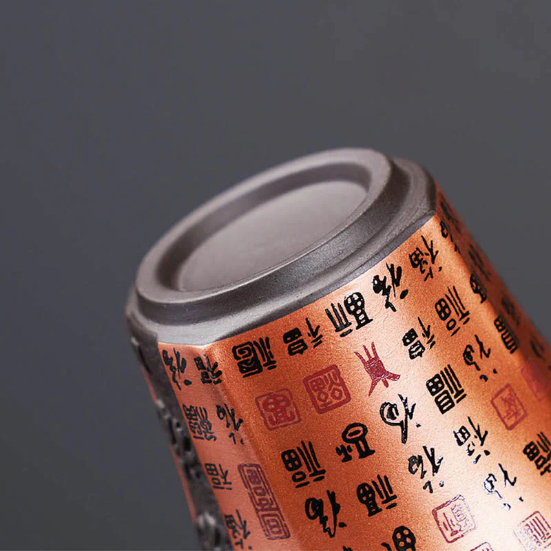 Buddha Stones Piccola Tazza da tè in ceramica viola con carattere Fu Tazza da tè Kung Fu 50 ml - Image 6