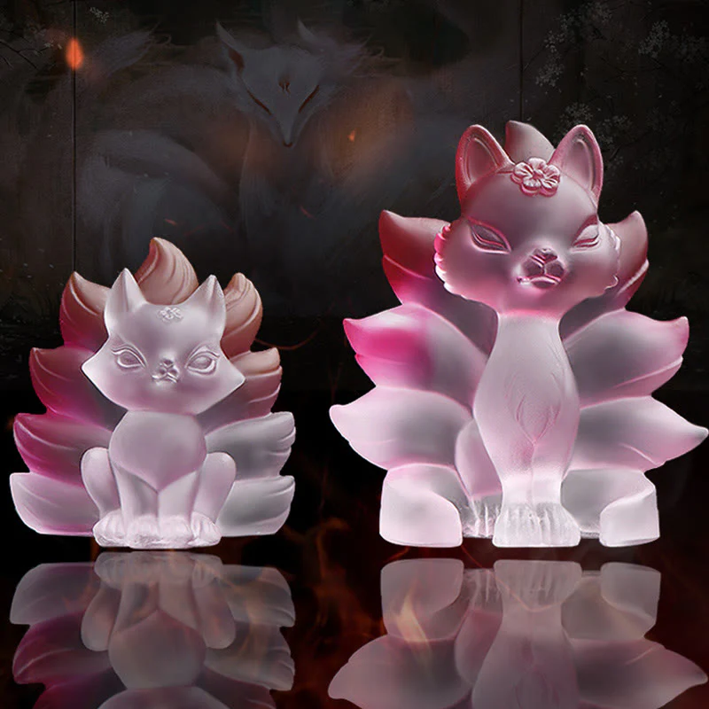 Buddha Stones Piccola Volpe a nove code Successo Forza Casa Figurina Decorazione