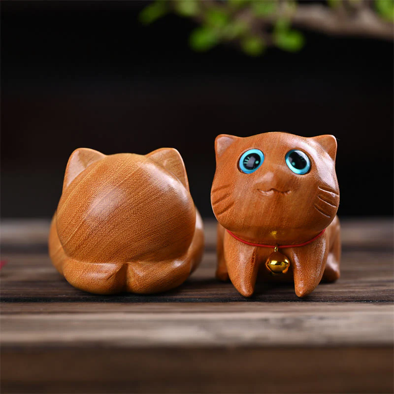 Buddha Stones piccole, carine, sicure di sé, gatto addormentato, sandalo, guarigione, decorazione per la casa - Image 10
