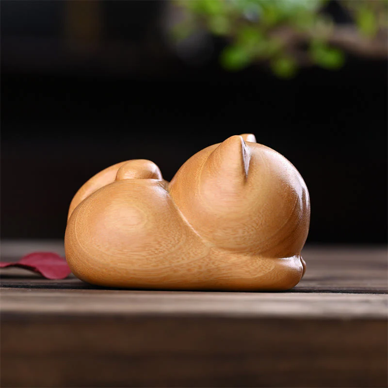 Buddha Stones piccole, carine, sicure di sé, gatto addormentato, sandalo, guarigione, decorazione per la casa - Image 15
