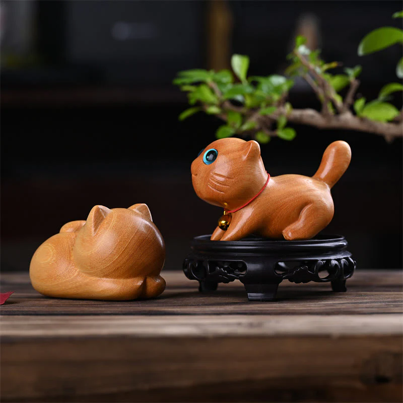 Buddha Stones piccole, carine, sicure di sé, gatto addormentato, sandalo, guarigione, decorazione per la casa - Image 9
