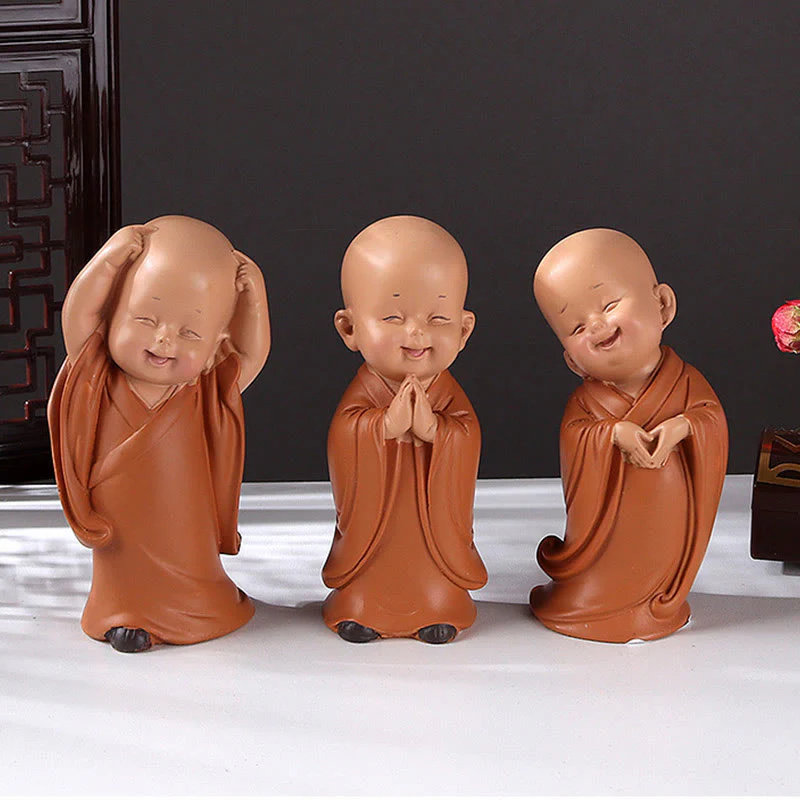 Buddha Stones Piccole Mini Meditazione Monaco Prega Serenità Resina Decorazione per la casa - Image 16