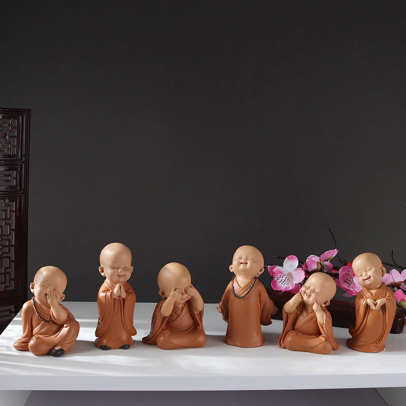 Buddha Stones Piccole Mini Meditazione Monaco Prega Serenità Resina Decorazione per la casa - Image 24