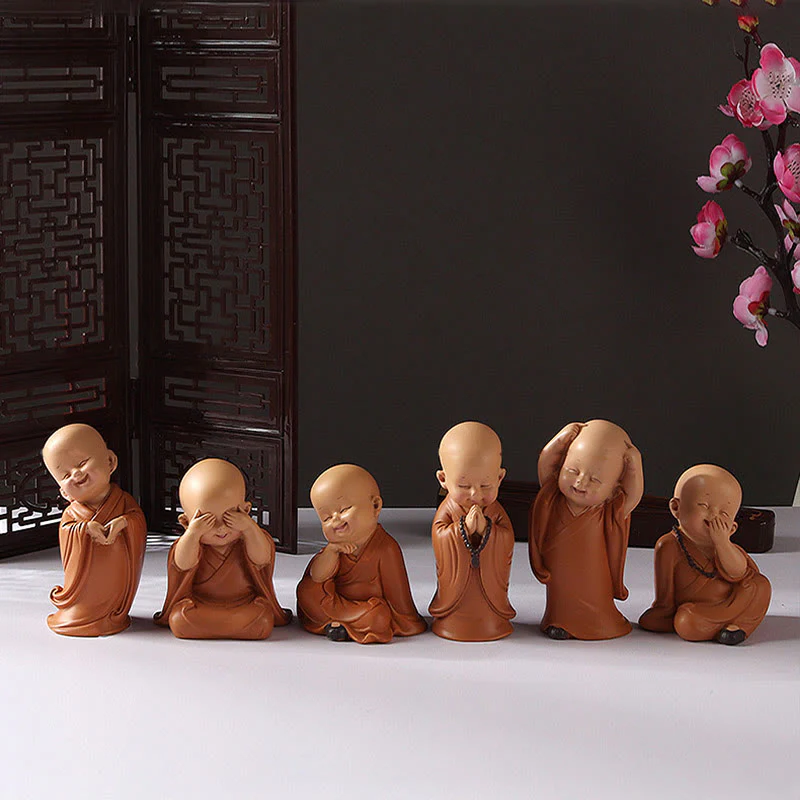 Buddha Stones Piccole Mini Meditazione Monaco Prega Serenità Resina Decorazione per la casa - Image 25