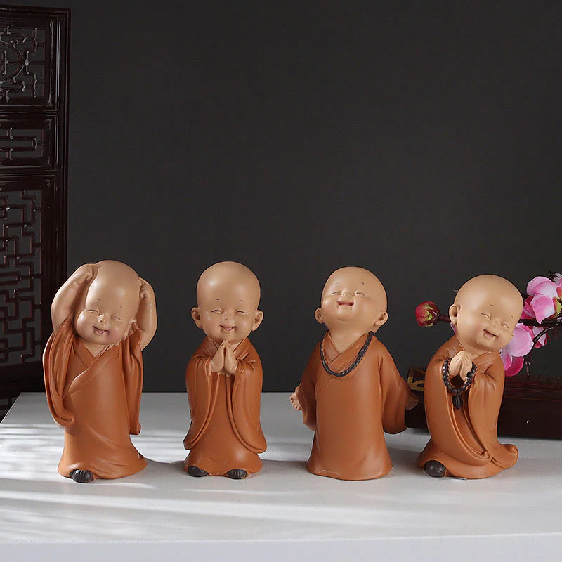 Buddha Stones Piccole Mini Meditazione Monaco Prega Serenità Resina Decorazione per la casa - Image 26