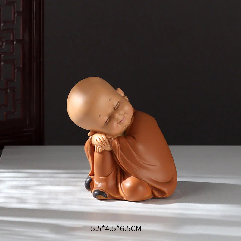 Buddha Stones Piccole Mini Meditazione Monaco Prega Serenità Resina Decorazione per la casa - Image 5