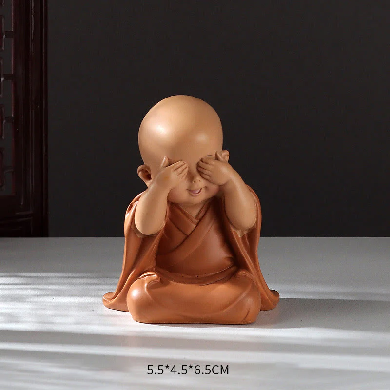Buddha Stones Piccole Mini Meditazione Monaco Prega Serenità Resina Decorazione per la casa - Image 7