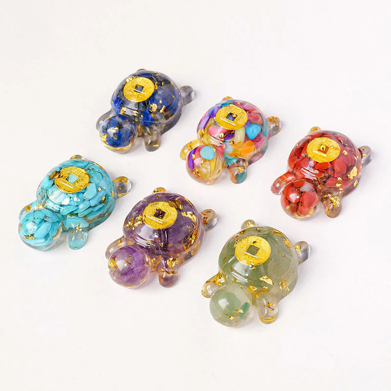Buddha Stones, piccole, varie, cristalli, avventurina verde, ametista, tartaruga, monete di rame, portafortuna, decorazione per la casa - Image 23