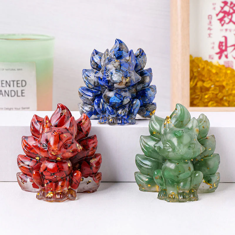 Buddha Stones piccole, varie pietre, quarzo fragola, ametista, avventurina verde, volpe a nove code, guarigione, decorazione per la casa