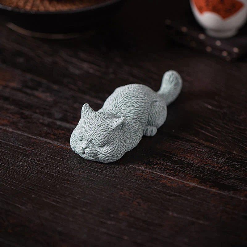 Buddha Stones Piccolo Gatto Casa Tè Animale Domestico Figurina Decorazione Scrivania - Image 10