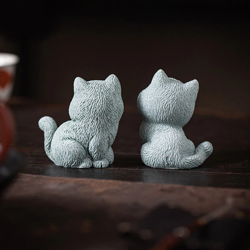 Buddha Stones Piccolo Gatto Casa Tè Animale Domestico Figurina Decorazione Scrivania - Image 12