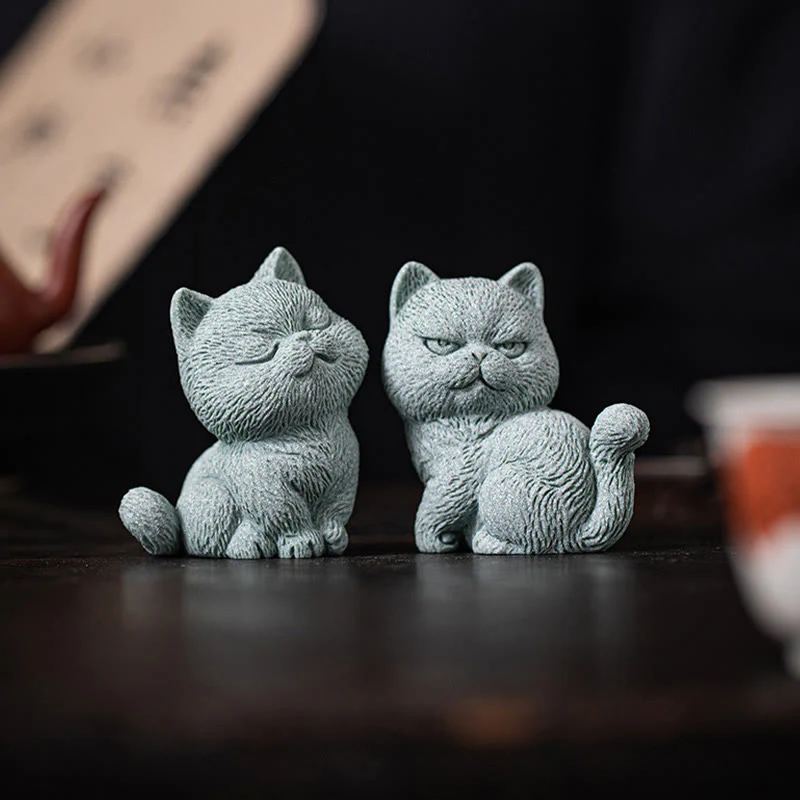 Buddha Stones Piccolo Gatto Casa Tè Animale Domestico Figurina Decorazione Scrivania - Image 17