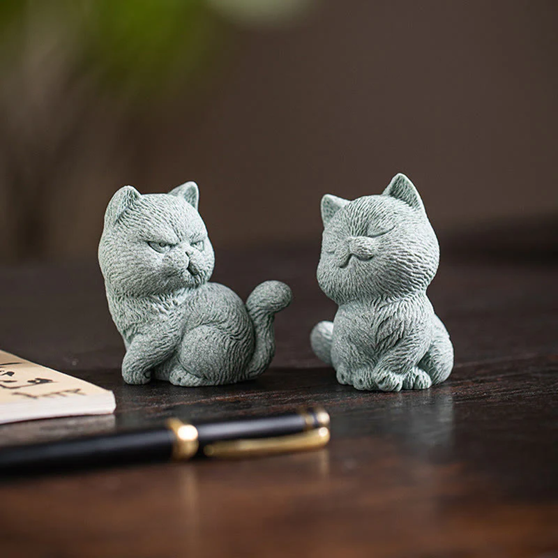 Buddha Stones Piccolo Gatto Casa Tè Animale Domestico Figurina Decorazione Scrivania - Image 18