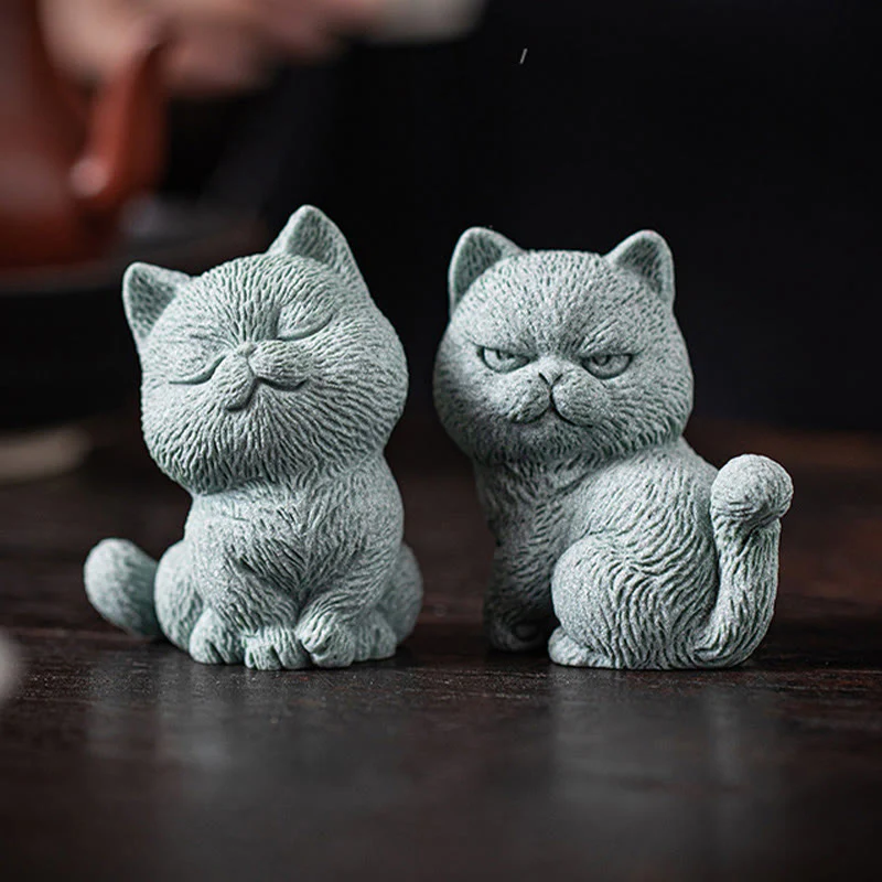 Buddha Stones Piccolo Gatto Casa Tè Animale Domestico Figurina Decorazione Scrivania - Image 19