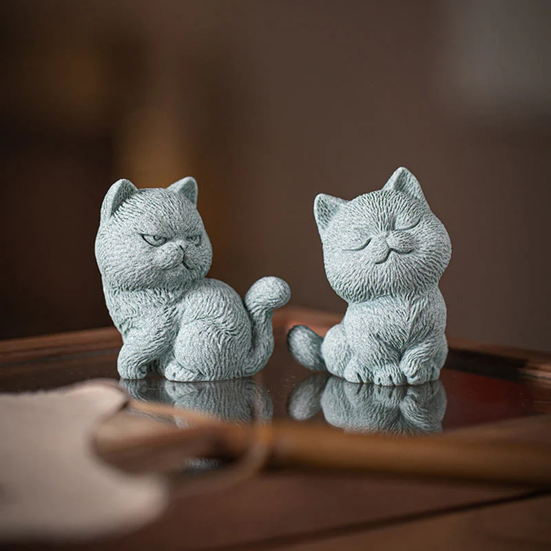Buddha Stones Piccolo Gatto Casa Tè Animale Domestico Figurina Decorazione Scrivania - Image 20