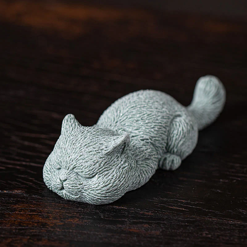 Buddha Stones Piccolo Gatto Casa Tè Animale Domestico Figurina Decorazione Scrivania - Image 7