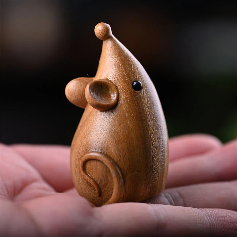 Buddha Stones Piccolo Gatto Topo Sandalo Verde Palissandro Rosso Africano Pace Decorazione per la casa - Image 14