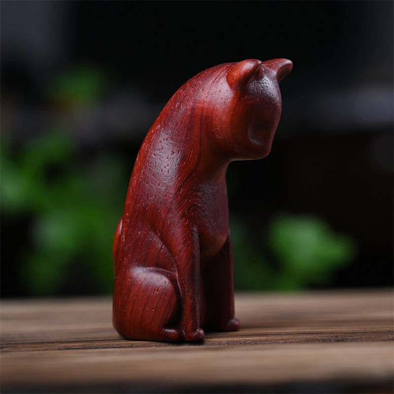 Buddha Stones Piccolo Gatto Topo Sandalo Verde Palissandro Rosso Africano Pace Decorazione per la casa - Image 26