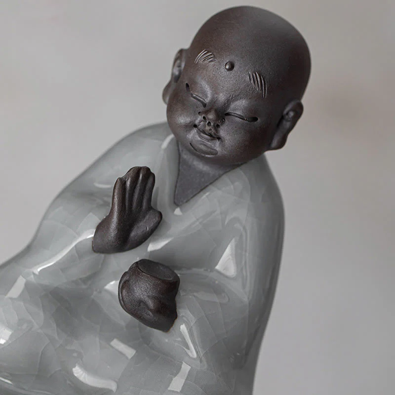 Buddha Stones Piccolo monaco Zen Cappello Colino Accessori da tè in ceramica Figurina Decorazione per la casa - Image 20