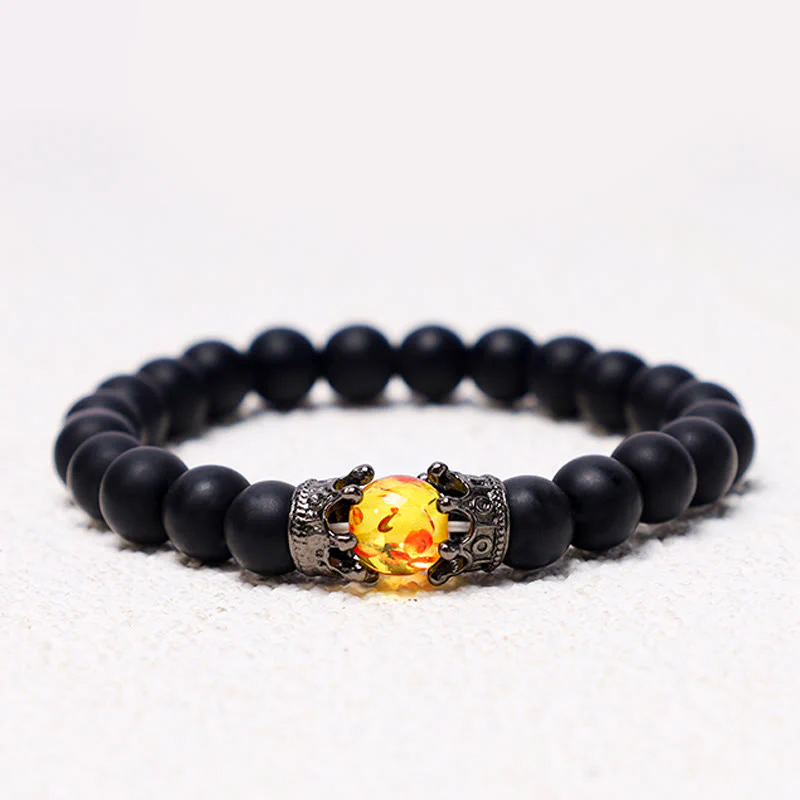 Buddha Stones Pietra naturale Corona del re e della regina Perline di energia curativa Bracciale di coppia - Image 11