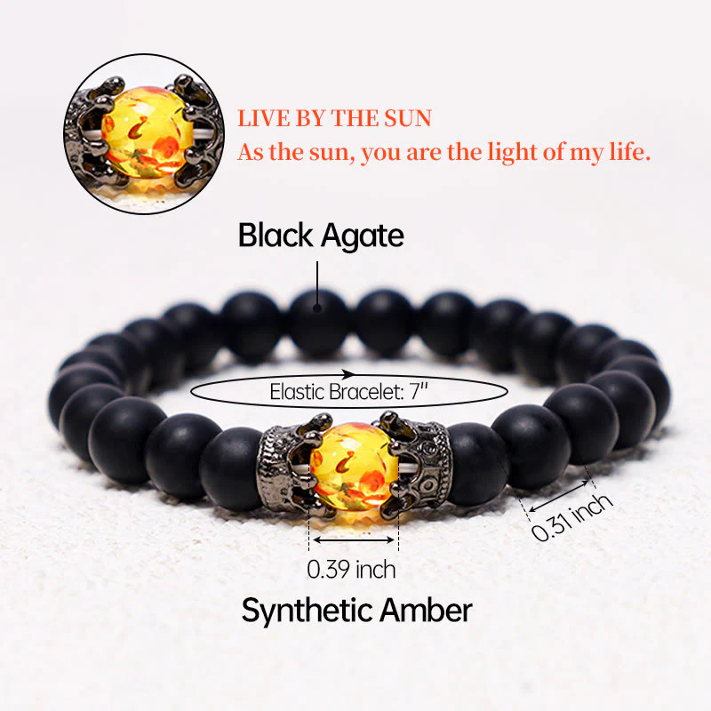 Buddha Stones Pietra naturale Corona del re e della regina Perline di energia curativa Bracciale di coppia - Image 12
