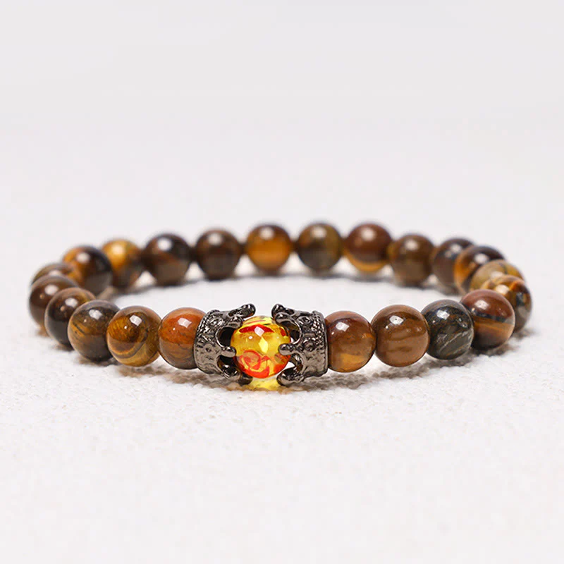 Buddha Stones Pietra naturale Corona del re e della regina Perline di energia curativa Bracciale di coppia - Image 16