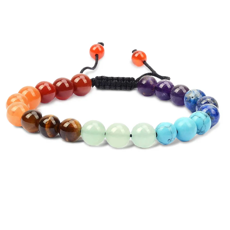 Buddha Stones Pietre di cristallo con potere curativo naturale Bracciale unisex regolabile in macramè - Image 3