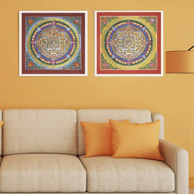 Buddha Stones Pittura Thangka tibetana, benedizione, decorazione fatta a mano - Image 3