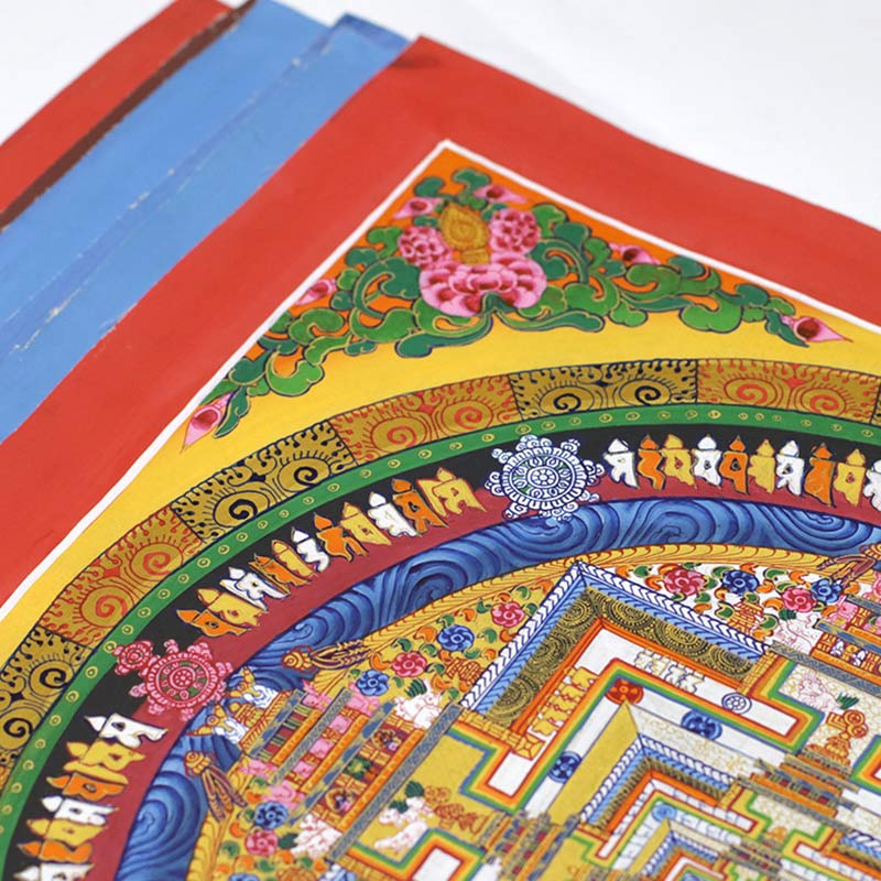 Buddha Stones Pittura Thangka tibetana, benedizione, decorazione fatta a mano - Image 4