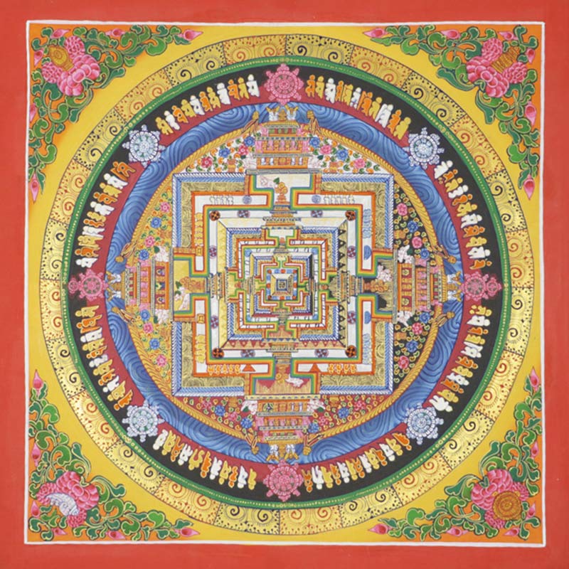 Buddha Stones Pittura Thangka tibetana, benedizione, decorazione fatta a mano - Image 7
