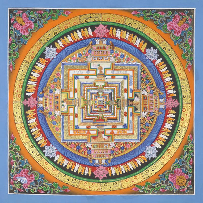 Buddha Stones Pittura Thangka tibetana, benedizione, decorazione fatta a mano - Image 9