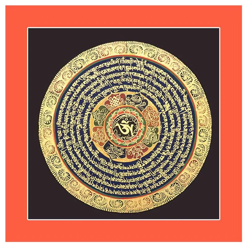 Buddha Stones, pittura tibetana Thangka, sei parole vere, scrittura, decorazione fatta a mano, scatola cieca (stile casuale) - Image 10