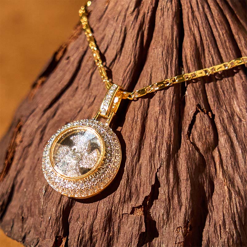 Buddha Stones placcato oro rame ottone girevole mulino a vento Fu Balance collana pendente - Image 5
