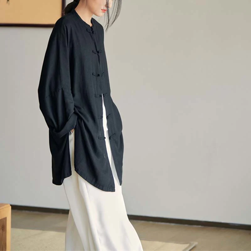 Buddha Stones Plain Frog-Bottone Design Camicia Zen Tai Chi Meditazione Top Abbigliamento Cotone Lino Giacca - Image 30