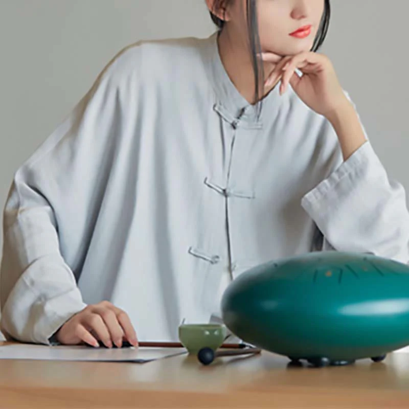Buddha Stones Plain Frog-Bottone Design Camicia Zen Tai Chi Meditazione Top Abbigliamento Cotone Lino Giacca - Image 8